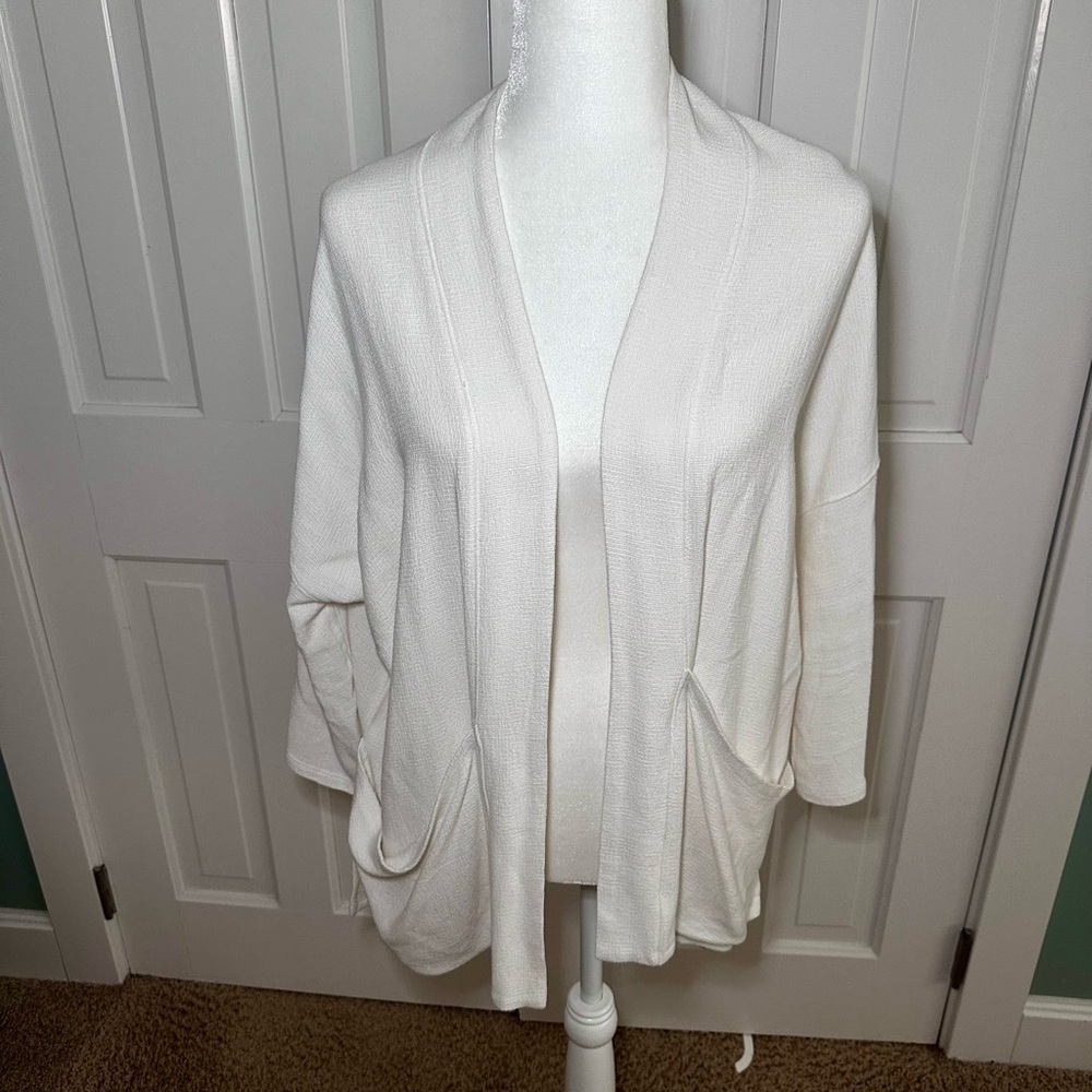 Cozy Open-Front Cardigan in White